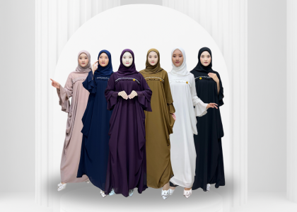 Baju Gamis Ceruti Aksen Mutiara