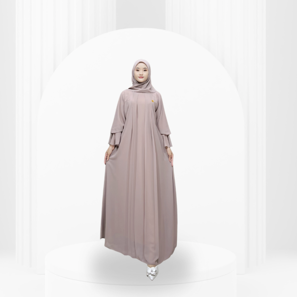 Gamis Burgundy Syakila Dress Polos - Gambar 8